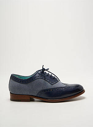 Derbies tissage satiné talon plat jusqu'à 3cm bleu PARADIGMA femme
