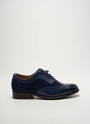 Derbies tissage satiné talon plat jusqu'à 3cm bleu PARADIGMA femme