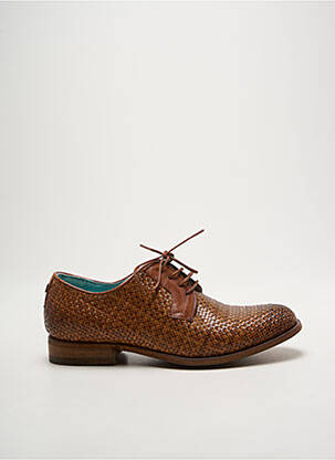 Derbies tissage satiné talon plat jusqu'à 3cm marron PARADIGMA femme