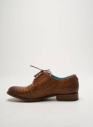 Derbies tissage satiné talon plat jusqu'à 3cm marron PARADIGMA femme