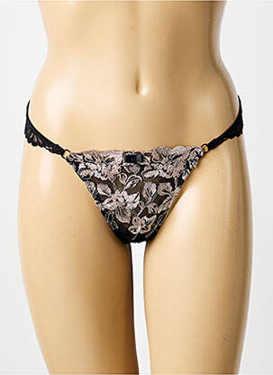 Tanga tissage dentelle noir LILI & ZOÉ femme