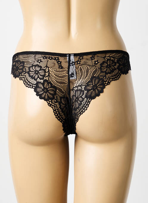 Tanga tissage dentelle noir LILI & ZOÉ femme