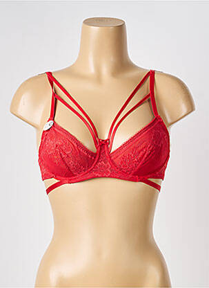 Soutien-gorge tissage dentelle haut soutien-gorge emboitant rouge LILI ET ZOÉ femme