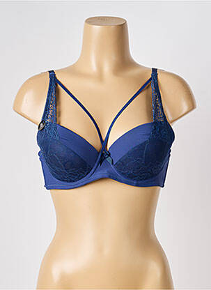 Soutien-gorge tissage dentelle haut soutien-gorge moulé bleu LILI & ZOÉ femme