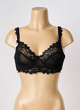 Soutien-gorge tissage dentelle haut soutien-gorge emboitant noir LILI & ZOÉ femme