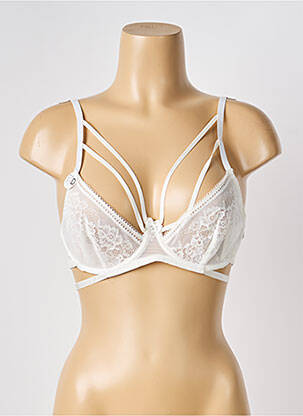 Soutien-gorge tissage dentelle haut soutien-gorge emboitant blanc LILI & ZOÉ femme