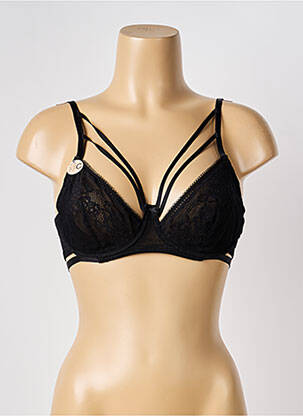 Soutien-gorge tissage dentelle haut soutien-gorge emboitant noir LILI & ZOÉ femme
