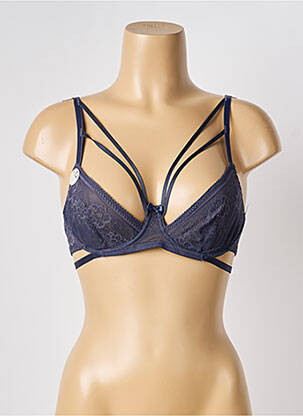 Soutien-gorge tissage dentelle haut soutien-gorge emboitant bleu LILI & ZOÉ femme