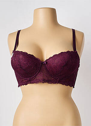 Soutien-gorge tissage dentelle haut soutien-gorge moulé violet LILI & ZOÉ femme