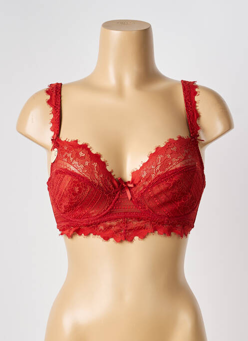 Soutien-gorge tissage dentelle haut soutien-gorge emboitant rouge LILI & ZOÉ femme