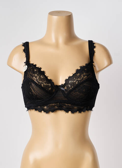 Soutien-gorge tissage dentelle haut soutien-gorge emboitant noir LILI & ZOÉ femme