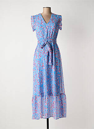 Robe longue manches courtes manches courtes bleu SUD EXPRESS femme