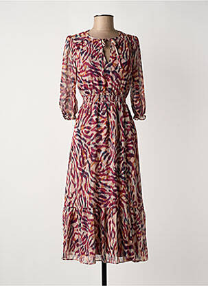 Robe mi-longue manches 3/4 manches 3/4 violet SUD EXPRESS femme