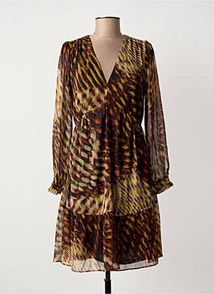 Robe courte manches longues manches longues marron SUD EXPRESS femme