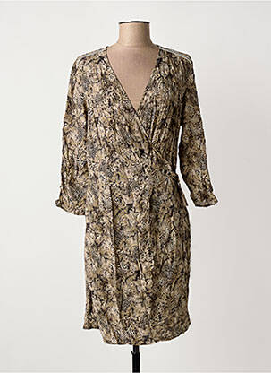 Robe courte manches 3/4 manches 3/4 beige ONE STEP femme