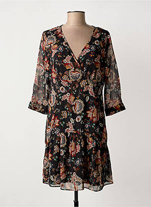 Robe courte manches 3/4 manches 3/4 noir ONE STEP femme