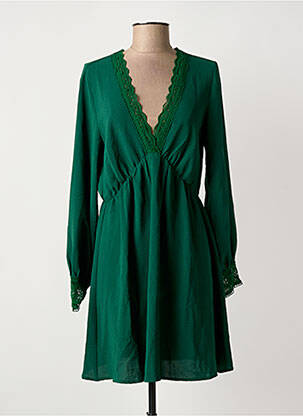 Robe courte manches longues manches longues vert LA PETITE ETOILE femme