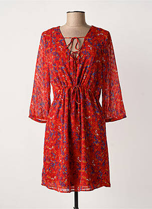 Robe courte manches 3/4 manches 3/4 rouge VILA femme