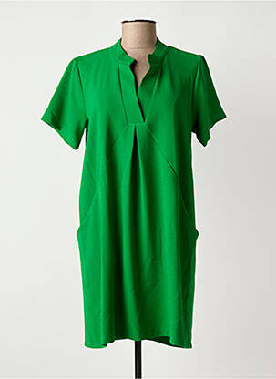 Robe courte manches courtes manches courtes vert PAKO LITTO femme