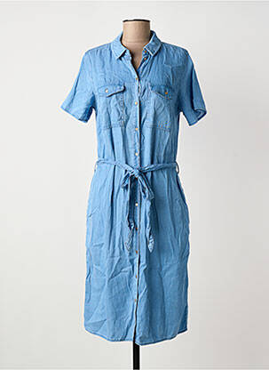 Robe mi-longue manches courtes manches courtes bleu VILA femme