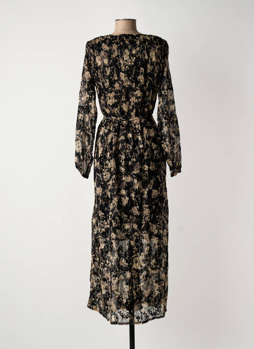 Robe longue imprimé fantaisie manches longues noir JULIE GUERLANDE femme