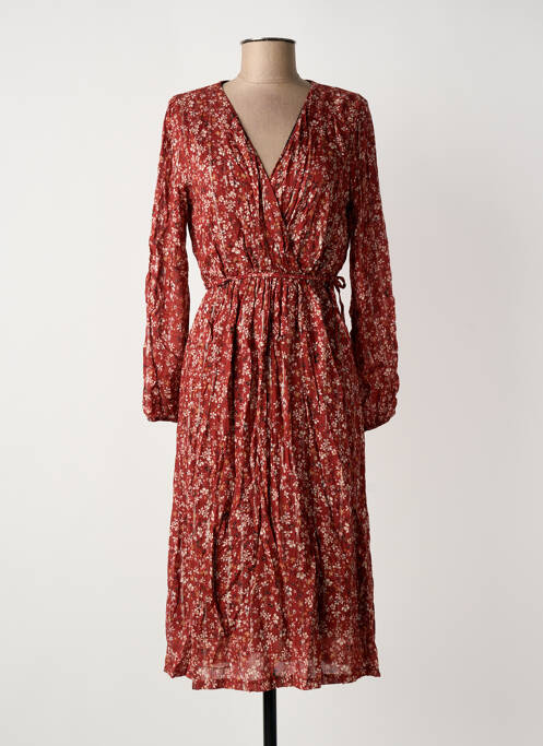 Robe mi-longue orange LA FEE MARABOUTEE femme