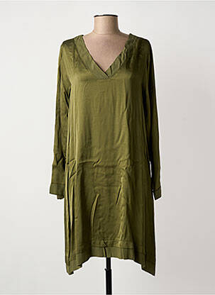 Robe mi-longue manches longues manches longues vert PAKO LITTO femme
