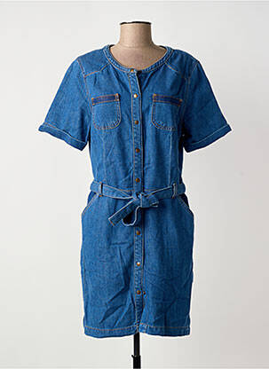 Robe courte manches courtes manches courtes bleu ONE STEP femme