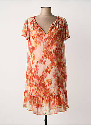 Robe courte manches courtes manches courtes orange SUD EXPRESS femme