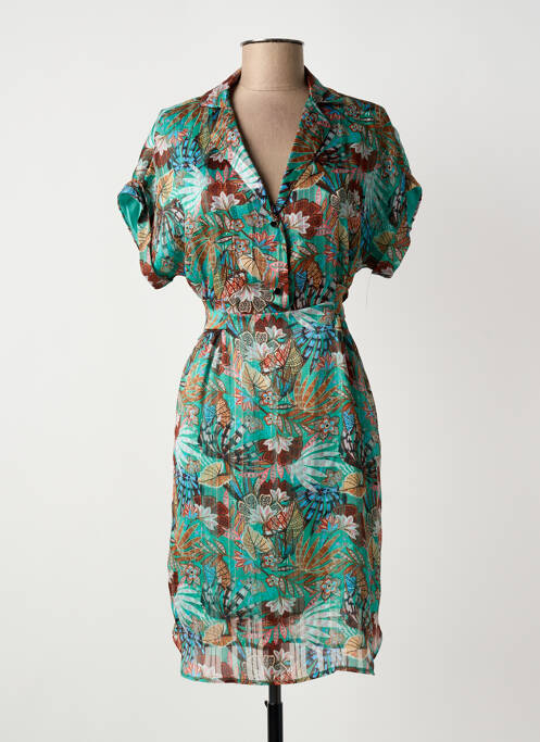 Robe courte vert LA FEE MARABOUTEE femme