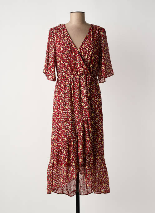 Robe mi-longue rouge VILA femme