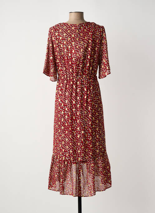 Robe mi-longue rouge VILA femme