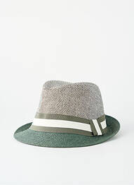 Chapeau imprimé rayures vert MTM homme
