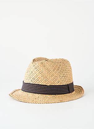 Chapeau forme chapeau paille beige MTM homme