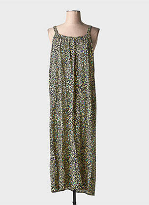 Robe longue imprimé fantaisie sans manche noir DIPLODOCUS femme