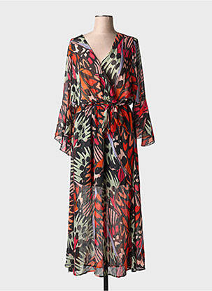Robe longue manches longues manches longues rouge MOLLY BRACKEN femme