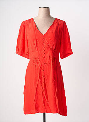 Robe mi-longue manches courtes manches courtes rouge LA PETITE ETOILE femme