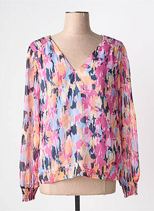 Blouse imprimé fantaisie manches longues rose VILA femme