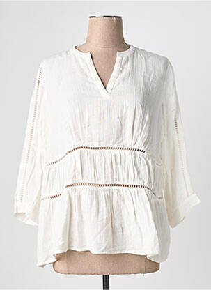 Blouse col rond manches 3/4 blanc VILA femme