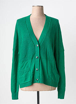Gilet manches longues coupe cintrée vert SANDWICH femme
