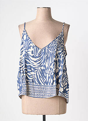 Top imprimé fantaisie fines bretelles bleu MOLLY BRACKEN femme