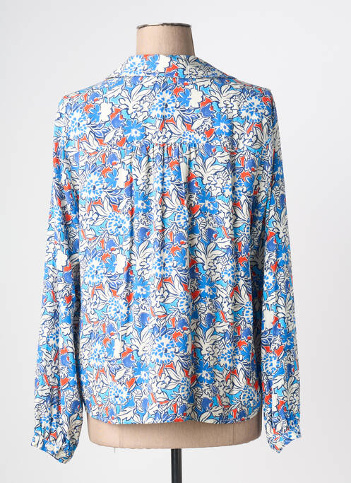 Chemisier imprimé fantaisie manches longues bleu JULIE GUERLANDE femme
