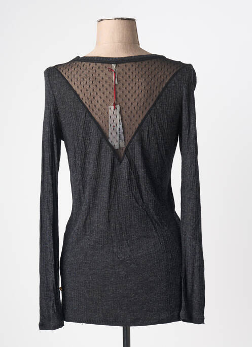 Pull tissage chiné manches longues gris I.CODE (By IKKS) femme