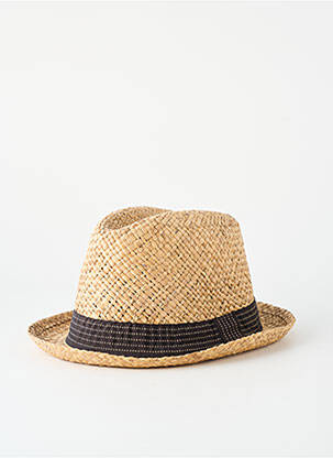Chapeau forme chapeau paille beige MTM homme