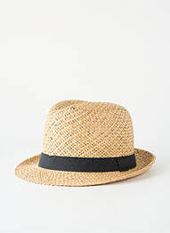 Chapeau forme chapeau paille noir MTM homme