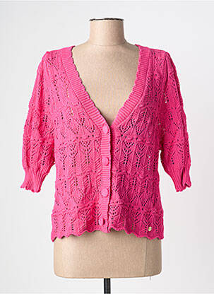 Gilet manches longues manches 3/4 rose LA PETITE ETOILE femme