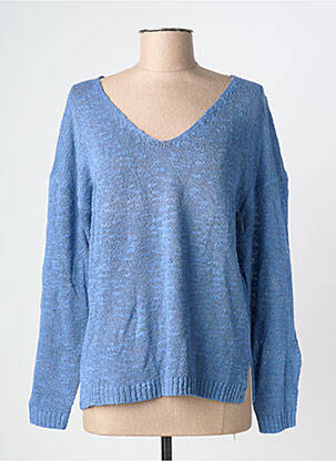 Pull tissage chiné manches longues bleu VILA femme