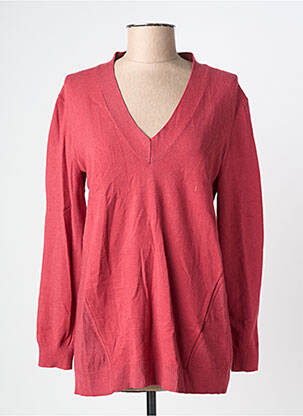 Pull coupe cintrée manches longues rouge YAYA femme