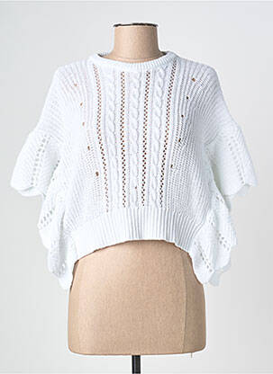 Pull stretch manches longues blanc PAKO LITTO femme