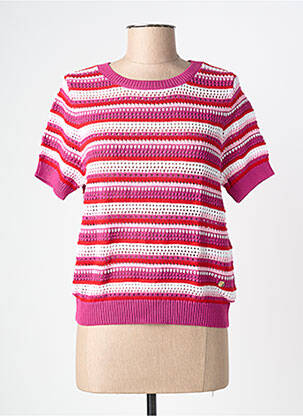 Pull stretch manches courtes violet LA PETITE ETOILE femme